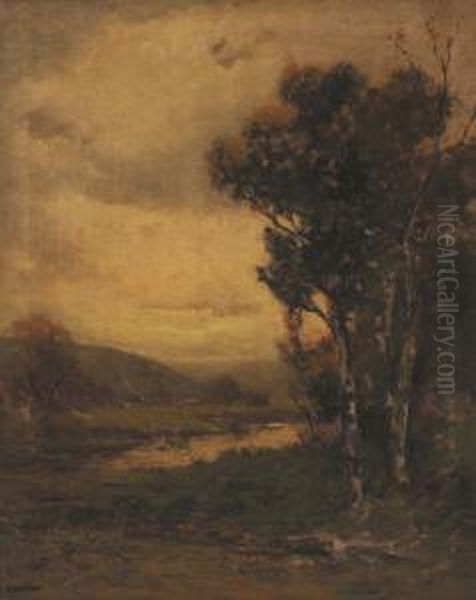 Landscape With Stream Oil Painting by Edward Loyal Field