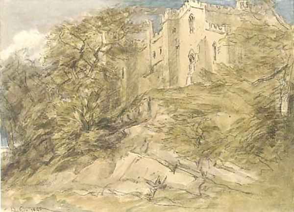 Haddon Hall, Derbyshire Oil Painting by David Cox