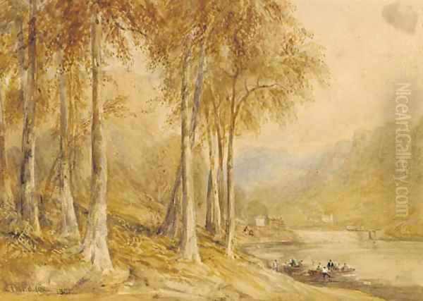 New Weir on the River Wye Oil Painting by David Cox