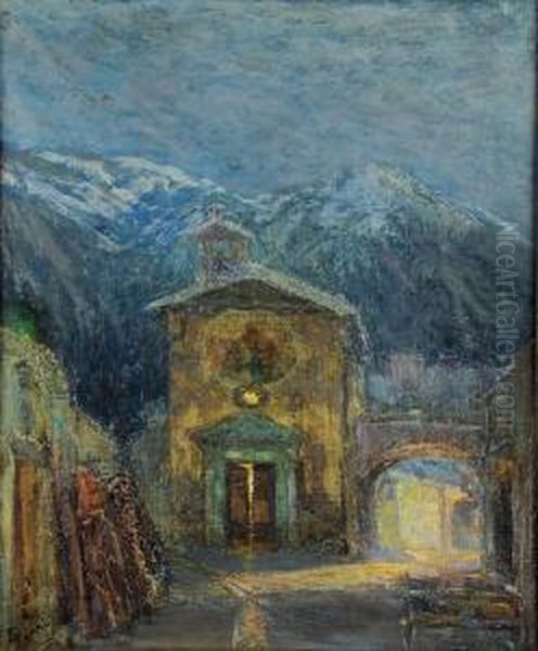 Notturno Della Chiesina Di Ormea Oil Painting by Andrea Figari