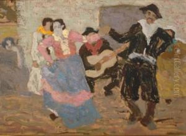 Bailecito Oil Painting by Juan Carlos Figari Castro