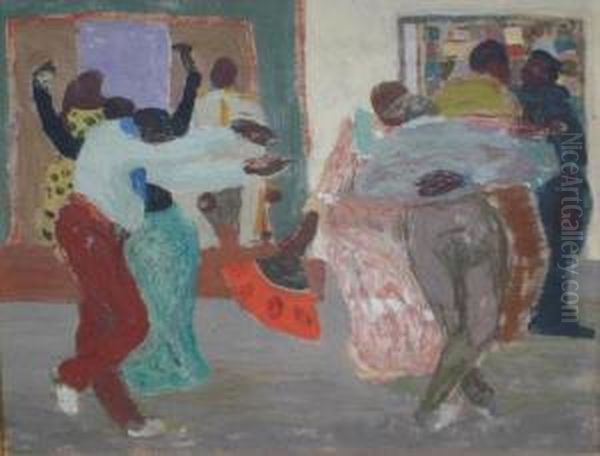 Candombe Oil Painting by Juan Carlos Figari Castro