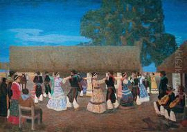 Fiesta En La Estancia Oil Painting by Juan Carlos Figari Castro