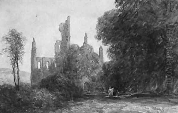 Kirkstall Abbey, Near Leeds Oil Painting by David Cox