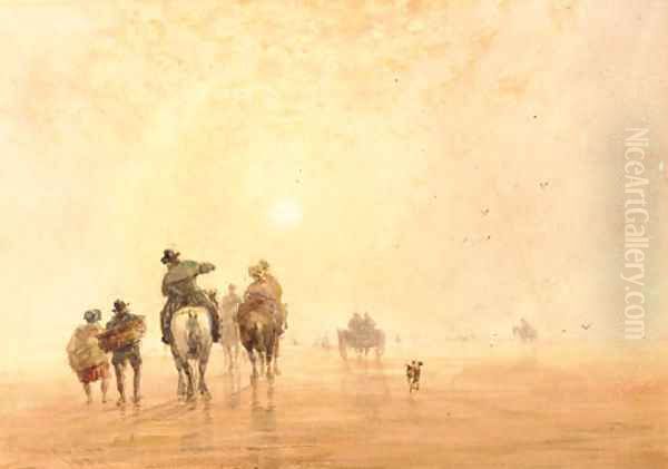 Lancaster Sands Oil Painting by David Cox