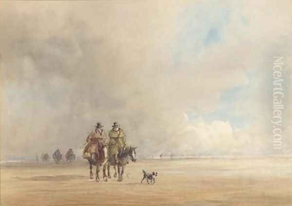 Lancaster Sands 2 Oil Painting by David Cox