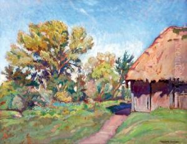 Stodola Oil Painting by Mieczyslaw Filipkiewicz