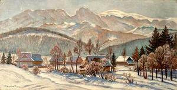 Widok Na Giewont Oil Painting by Mieczyslaw Filipkiewicz