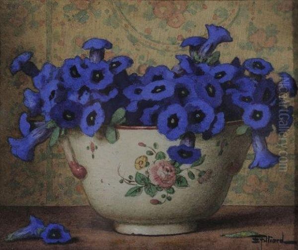 Bouquet De Petunias Oil Painting by Ernest Filliard