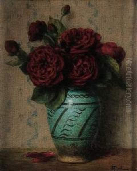 Bouquet De Roses Oil Painting by Ernest Filliard