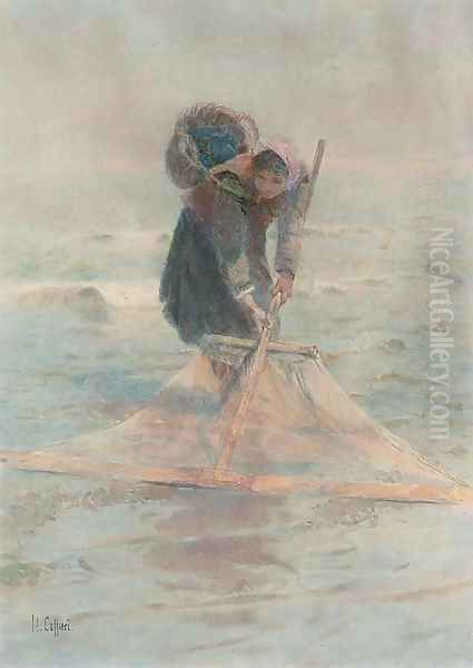 The shrimper 2 Oil Painting by Hector Caffieri