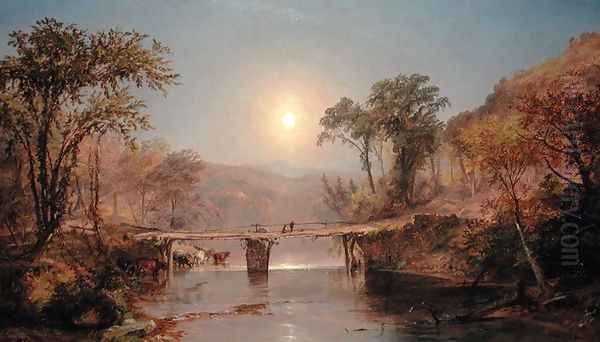 Indian Summer on the Delaware River, 1882 Oil Painting by Jasper Francis Cropsey