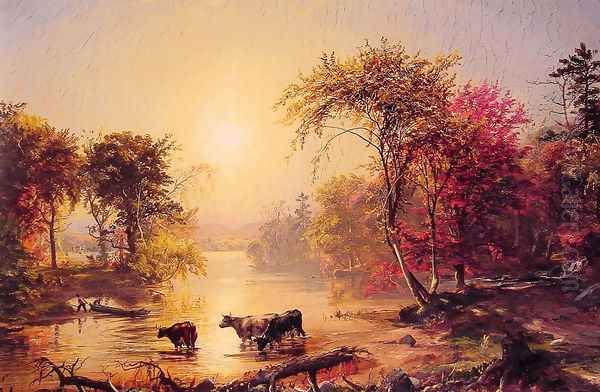 Autumn in America (or The Susquehanna River) Oil Painting by Jasper Francis Cropsey