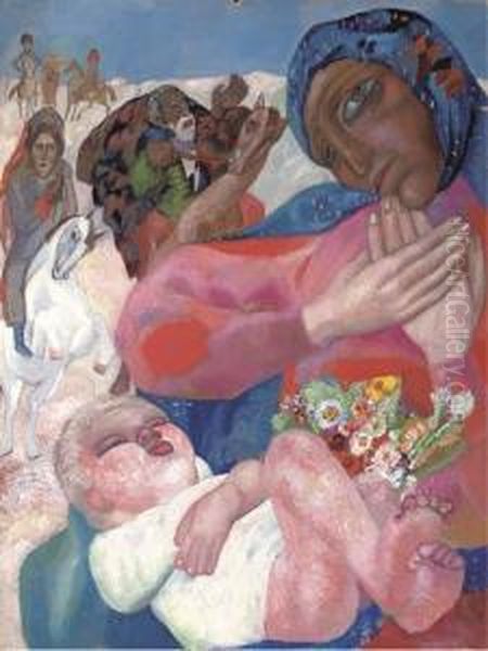 The Adoration Of The Magi Oil Painting by Pavel Nikolaevitch Filonov