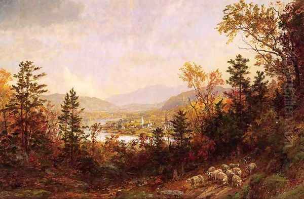 Autumn on the Hudson Oil Painting by Jasper Francis Cropsey