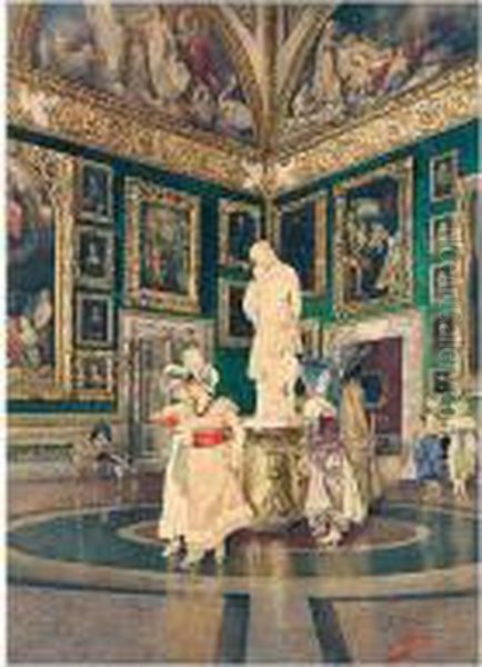 Visito Al Palazzo Pitti Oil Painting by Giovanni Battista Filosa