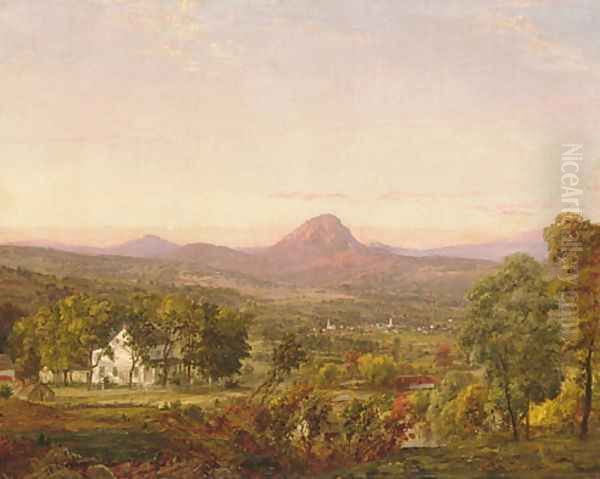 Autumn Landscape, Sugar Loaf Mountain, Orange County, New York Oil Painting by Jasper Francis Cropsey