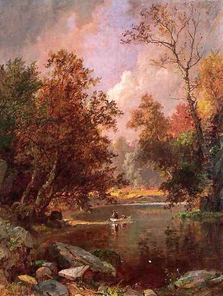 Autumn River Landscape Oil Painting by Jasper Francis Cropsey