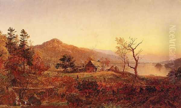 Fisherman's Hut, Greenwood Lake Oil Painting by Jasper Francis Cropsey