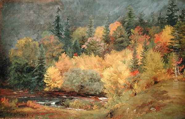 Autumn by the Brook, 1855 Oil Painting by Jasper Francis Cropsey