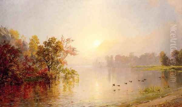 Hazy Afternoon, Autumn, 1873 Oil Painting by Jasper Francis Cropsey