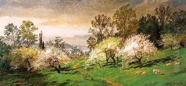 Flowering Trees Oil Painting by Jasper Francis Cropsey