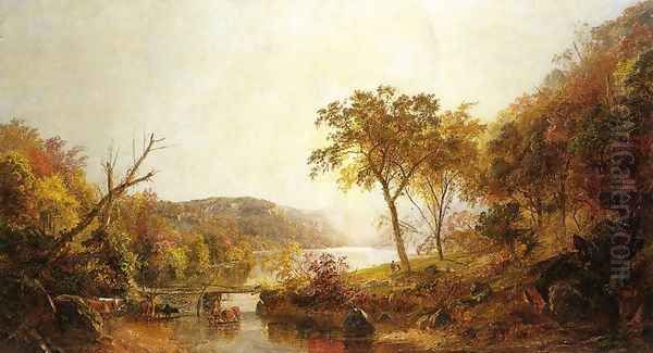 Autumn on Ramapo River, New Jersey Oil Painting by Jasper Francis Cropsey