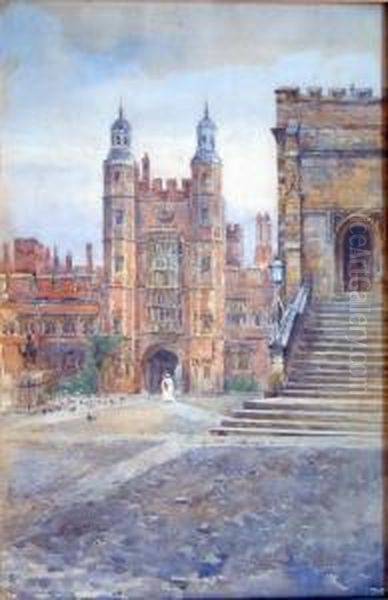 College Gateway Oil Painting by Herbert John Finn