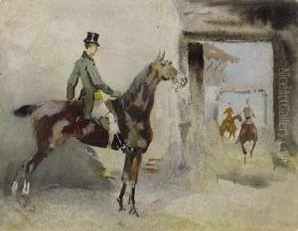 Cheval A L'ecurie Oil Painting by Jules, Baron Finot