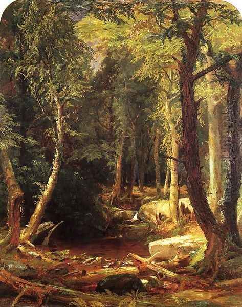 Pool in the Woods Oil Painting by Jasper Francis Cropsey