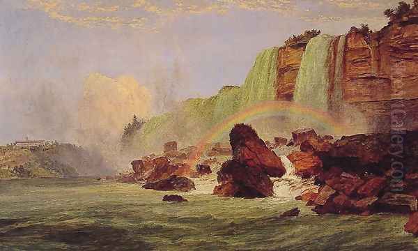 Niagara Falls with a View of Clifton House Oil Painting by Jasper Francis Cropsey