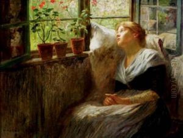 Contemplation Oil Painting by Walther Firle