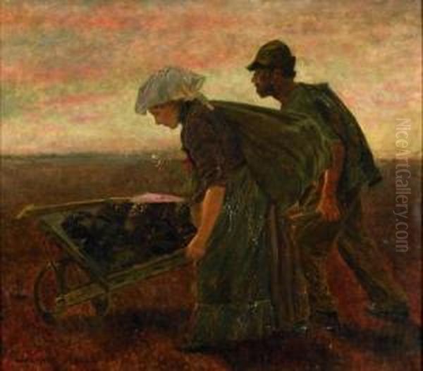 The Stone Gatherers Oil Painting by Walther Firle