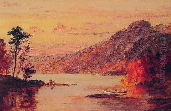 Lake Scene, Catskill Mountains Oil Painting by Jasper Francis Cropsey