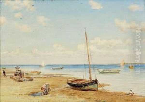 Le Bassin D'arcachon Oil Painting by Marie-Francois-Firmin Girard