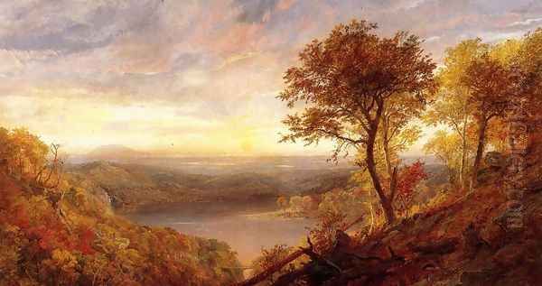 Greenwood Lake Oil Painting by Jasper Francis Cropsey