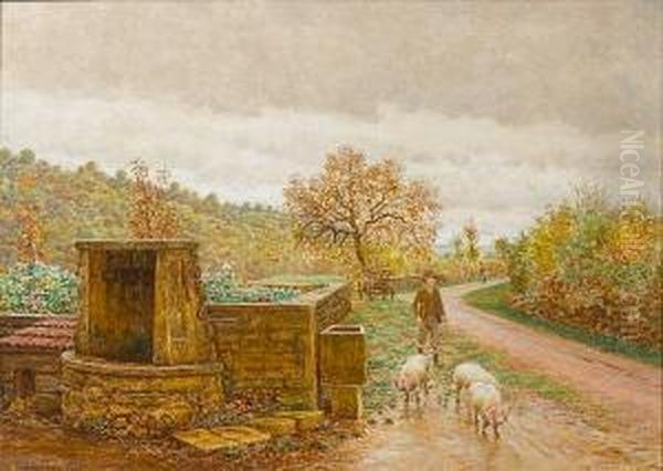 Returning Home Oil Painting by Marie-Francois-Firmin Girard