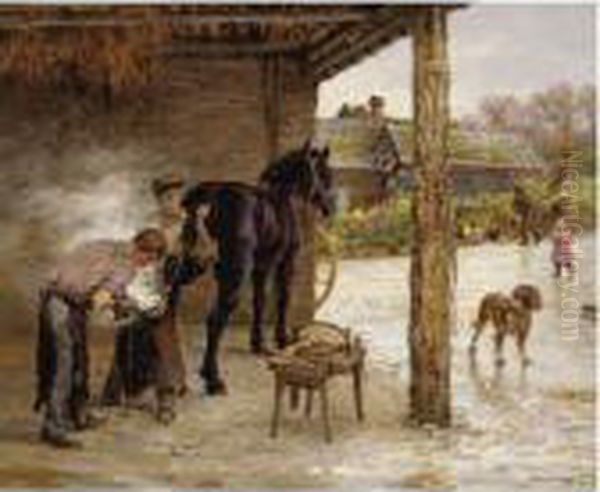 The Blacksmith Oil Painting by Marie-Francois-Firmin Girard