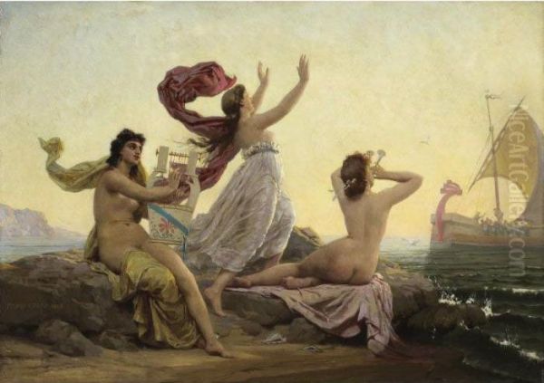 Ulysses And The Sirens Oil Painting by Marie-Francois-Firmin Girard