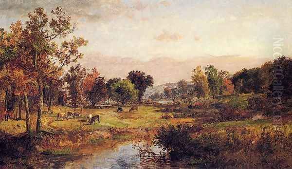 Farm Along the River Oil Painting by Jasper Francis Cropsey