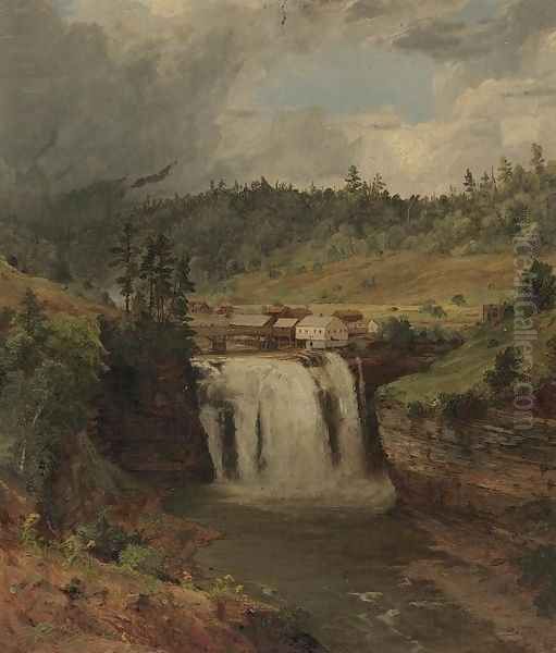 Portage Falls on the Genesse Oil Painting by Jasper Francis Cropsey