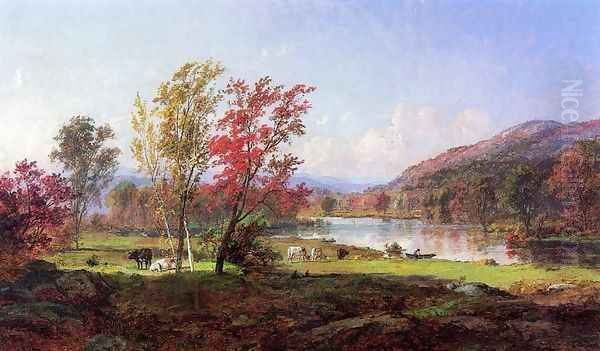 On the Saw Mill River Oil Painting by Jasper Francis Cropsey