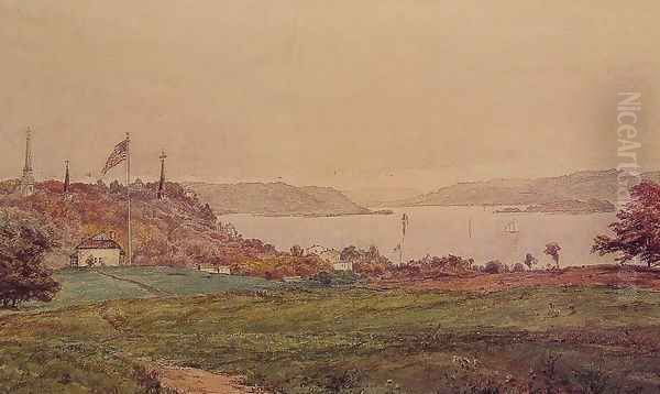 Looking North on the Hudson Oil Painting by Jasper Francis Cropsey