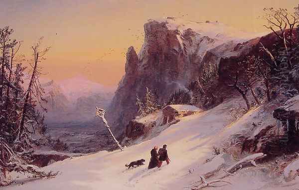 Winter in Switzerland Oil Painting by Jasper Francis Cropsey