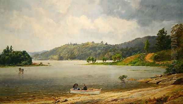 On the Wawayanda Lake, New Jersey Oil Painting by Jasper Francis Cropsey