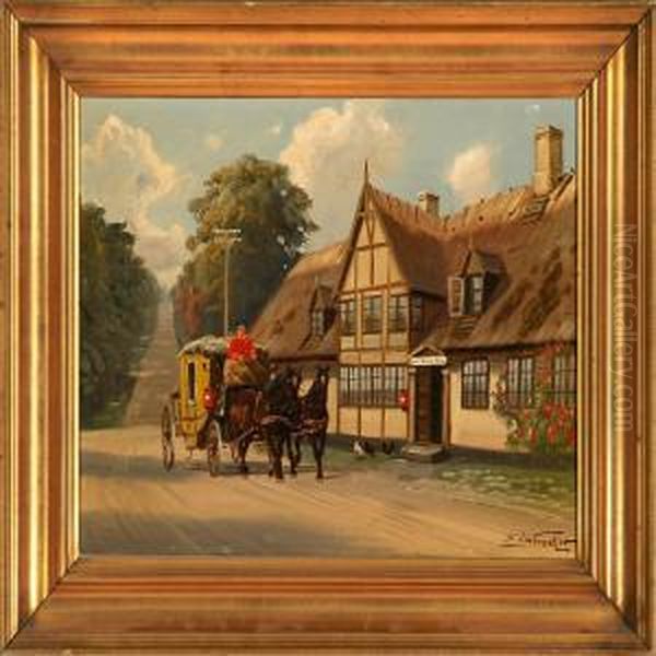 The Mail Coach Oil Painting by Edmund Fischer