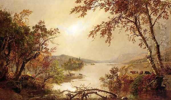 Greenwood Lake I Oil Painting by Jasper Francis Cropsey