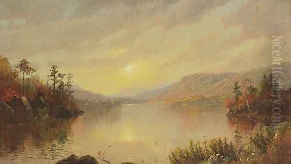 Greenwood Lake, New Jersey I Oil Painting by Jasper Francis Cropsey