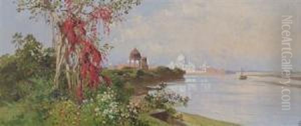 German, - View Of The Tajmahal Oil Painting by Ludwig Hans Fischer