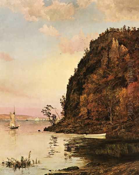 Under the Palisades, in October Oil Painting by Jasper Francis Cropsey